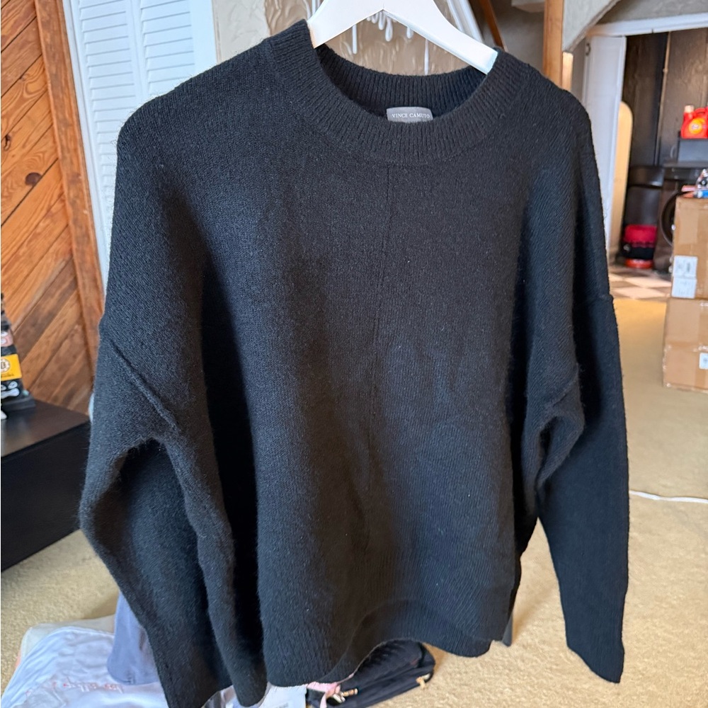 Vince Camuto Black Crewneck Sweater